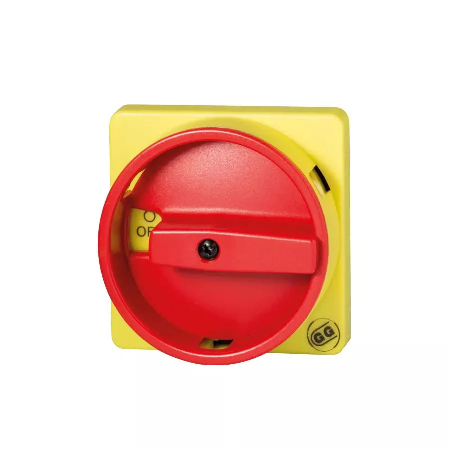 010/0001-4V Giovenzana Actuator 67x67 yellow-red rear panel lockable - 4 screws