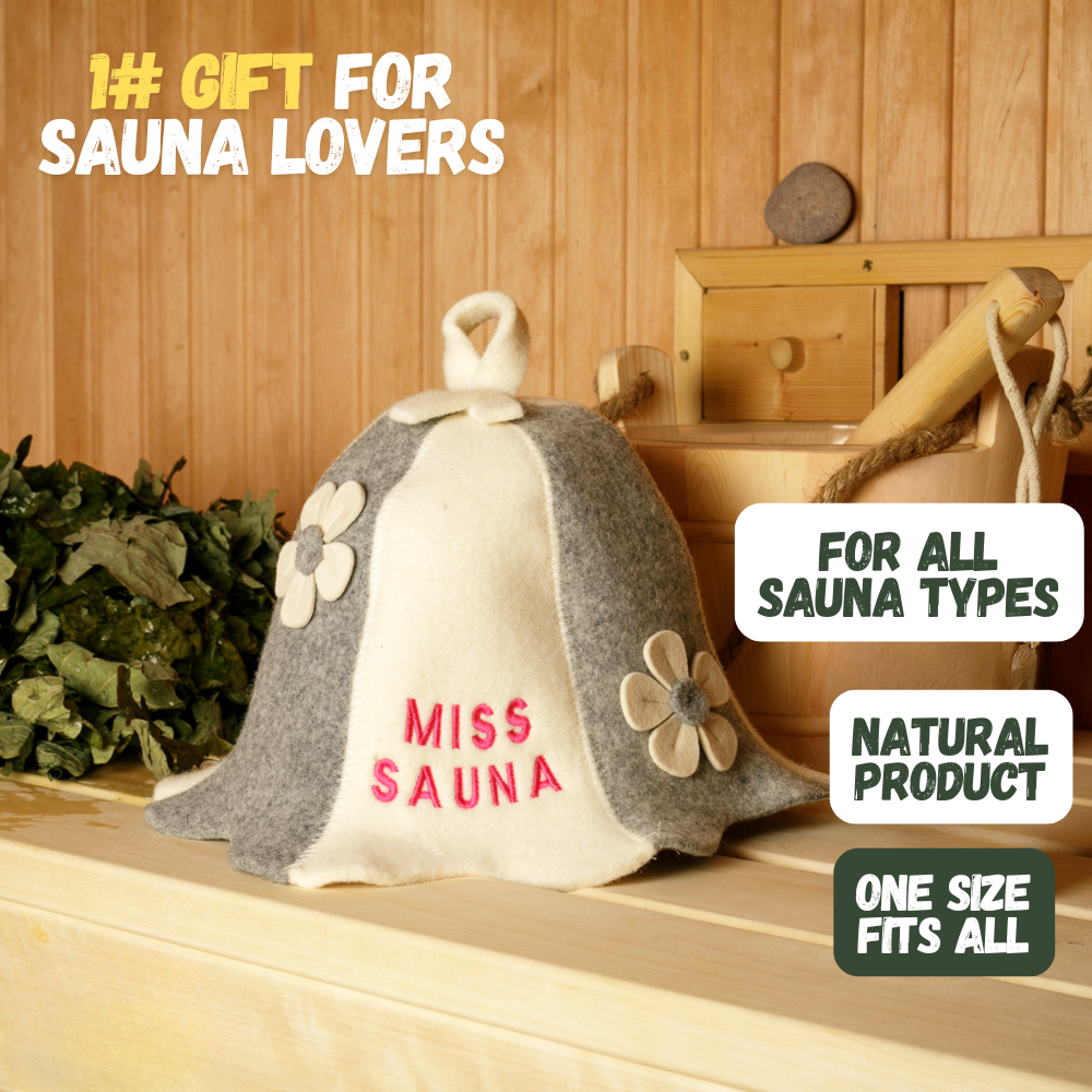 Sauna Hat ‘Miss Sauna’ 100% Wool