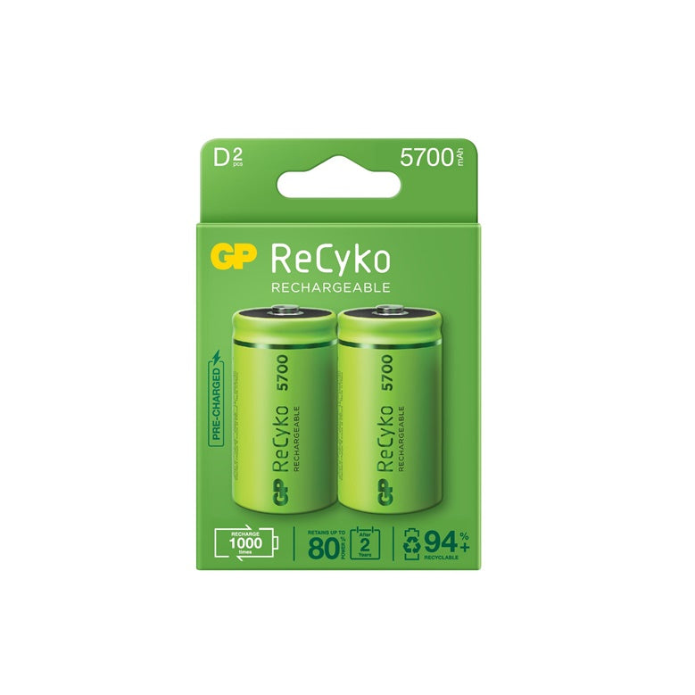 Akumulatorki GP RECYKO D, 5700 mAh, 2 szt.