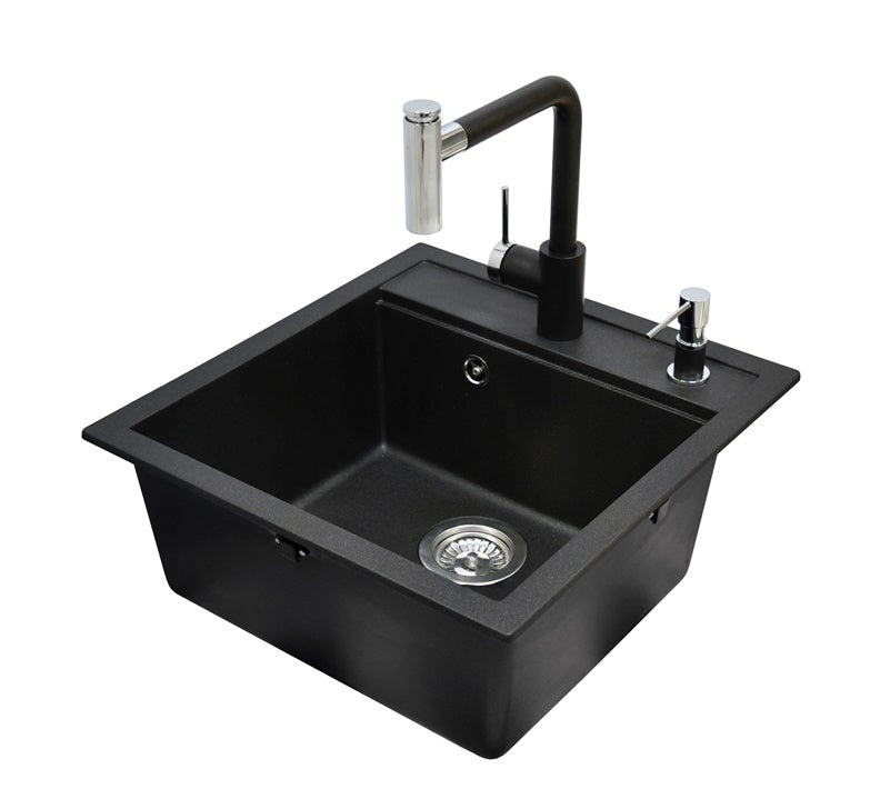Plautuve Tesa su maišytuvu SQT100-601W-7783 juoda