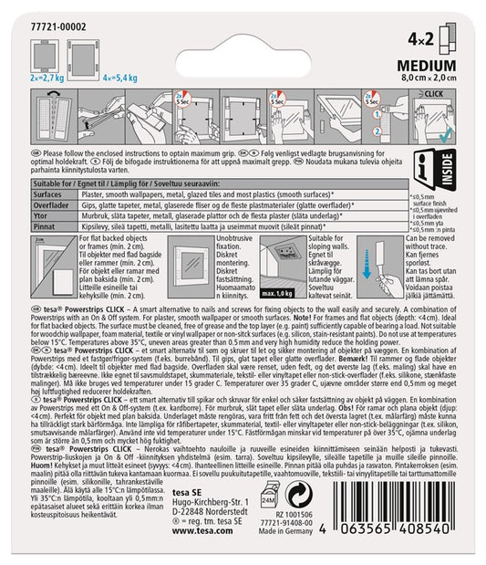 Lipni juostelė Tesa Power-Strips 77721 Dvipusė 0.06m x 2cm