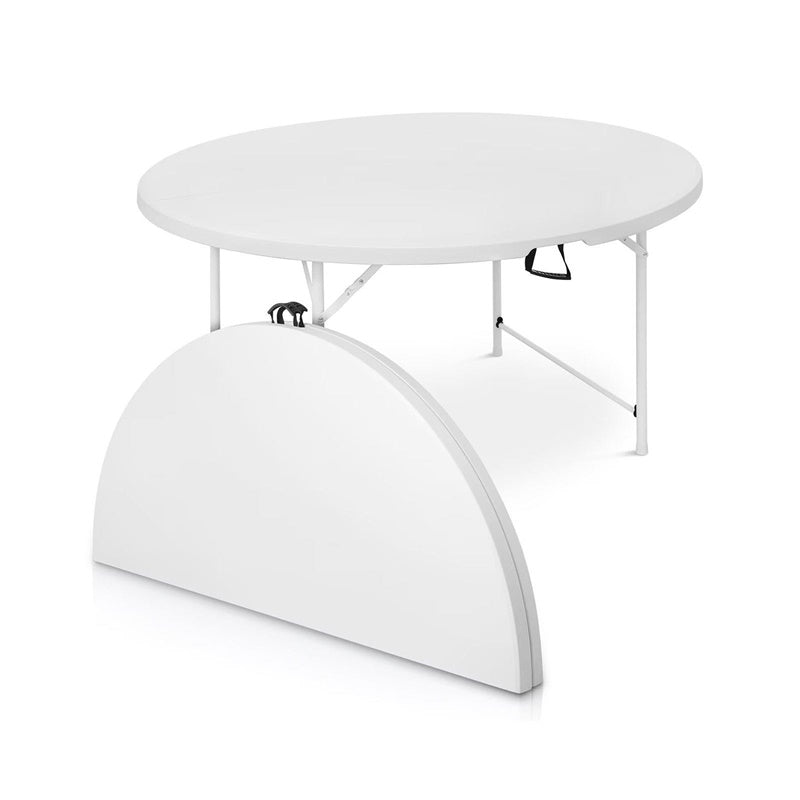 ROUND FOLD TABLE 152X74 WHITE