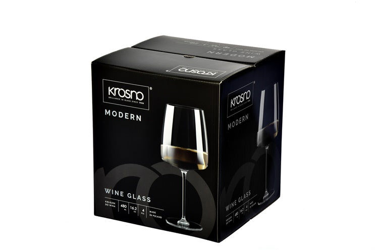 Vyno taurių komplektas Modern, stiklas, 0.650 l, 4 vnt.