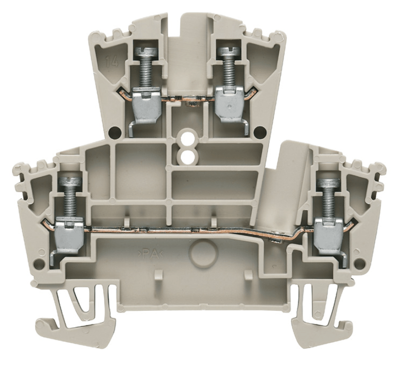 1021500000 WDK 2,5 Doppelstock-Durchgangsklemme 2,5mm² 400V 24A, dunkelbeige