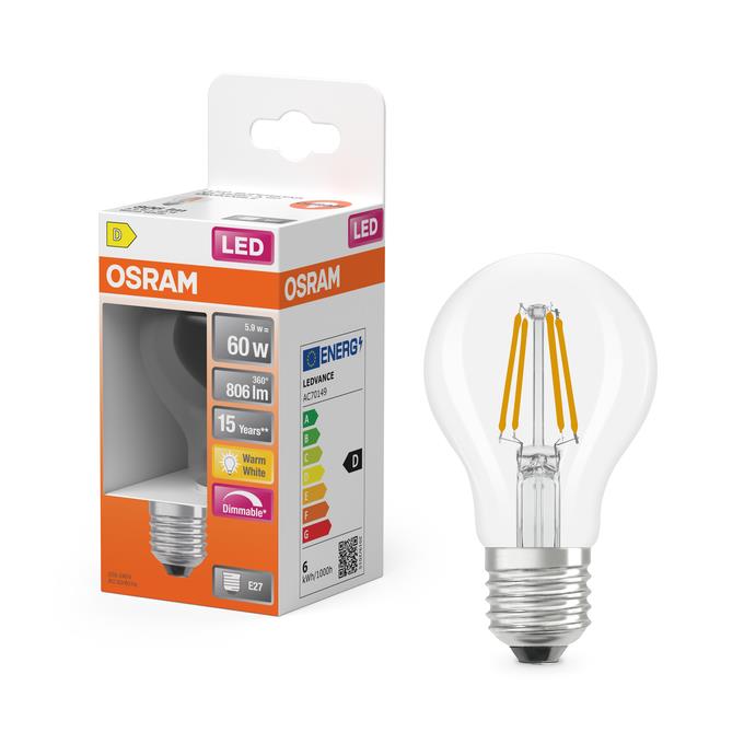 Żarówka Osram LED, A60, E27, 5.9W, 806LM, 2700K