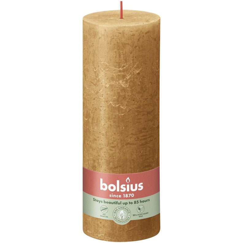 Žvakė, cilindrinė Bolsius Rustic,, 19/6.8 cm, ruda