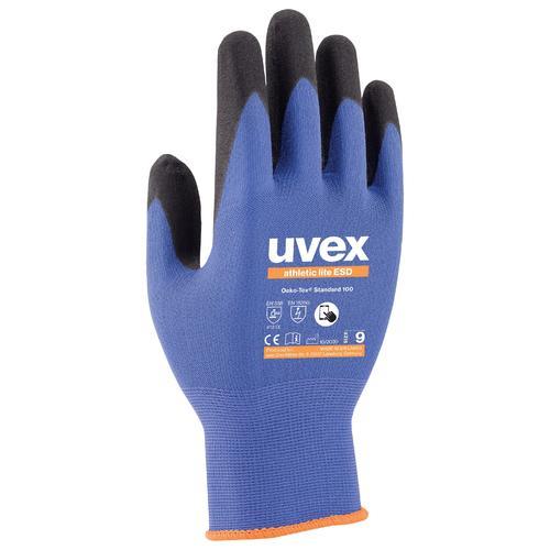 Rękawice robocze Uvex Athletic Lite ESD, niebieskie, 8