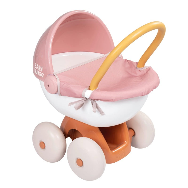 Lėlių vežimėlis Smoby Baby Nurse, balta/rožinė