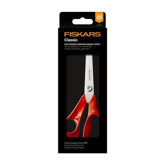 Žirklės Fiskars, kairiarankiams, raudona