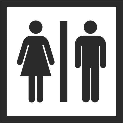 Naklejka wc wspólna 130x130mm