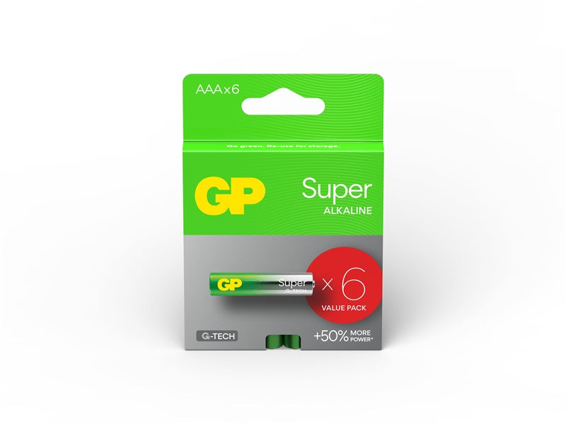 Baterie GP SUPER ALKALINE AAA/LR03, 1,5V, 6 szt.
