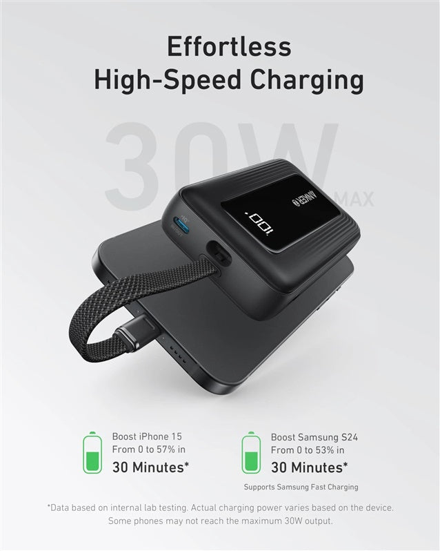 Przenośna ładowarka Anker A1689H11, 20000 mAh, 30 W, czarna