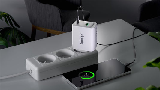 Adapter Sponge C2 45W GaN, USB-C/USB-A, biały