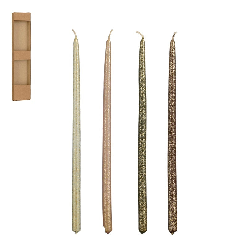 Świeca, stożkowa, 4 godz., 28 cm, 4 szt.