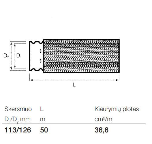 Rievėtas drenažo vamzdis su geotekstile Wavin, Ø 113/126 mm