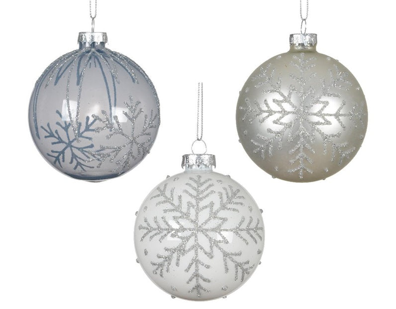 Bombka choinkowa Snowflake, 8 cm, szkło