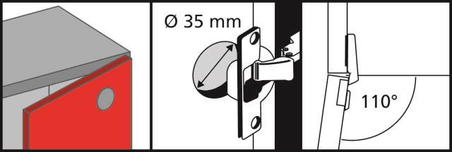 LANKST IŠOR CLIP SOFT CLOSE D35 110 2VNT