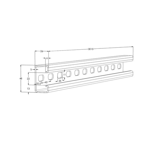 Profil MEKA 1449647, 300.15 cm x 4.8 cm x 2.6 cm