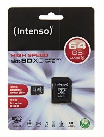 KORTELĖ ATMINTIES INTENSO MICRO SDXC 64 GB