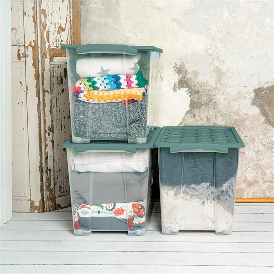 Pojemnik na kółkach Rotho, 65 l, 583 x 392 x 410 mm