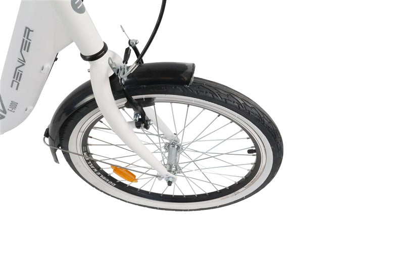 Rower elektryczny DENVER, 20", składany, biały