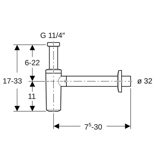 SYFON GEBERIT CHROMOWANY 32MM