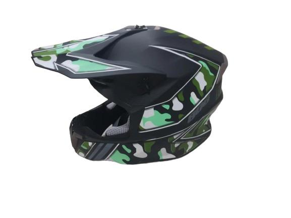 Motociklininko šalmas HD-806, XL (61-62 cm), juoda/žalia