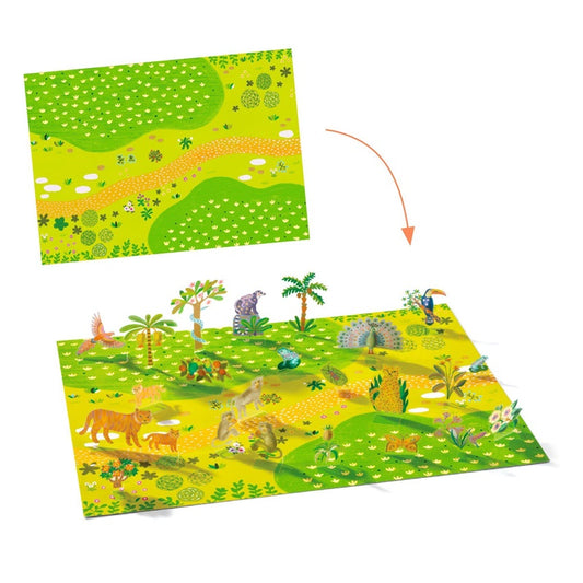 Kūrybos rinkinys Djeco Lift Up Stickers Animals
