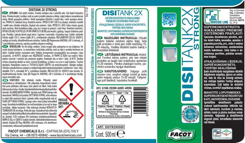 Tualeto bakelių valiklis 500 ml, DISITANK
