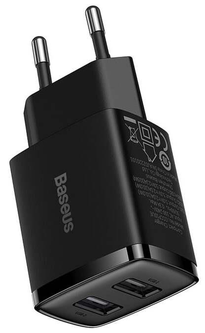 Charger Baseus USB-A x2 10.5W black