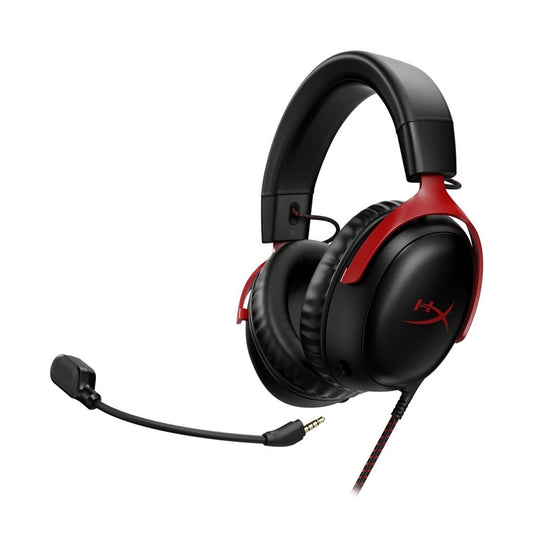 Laidinės žaidimų ausinės HyperX Cloud III, juodos/raudonos