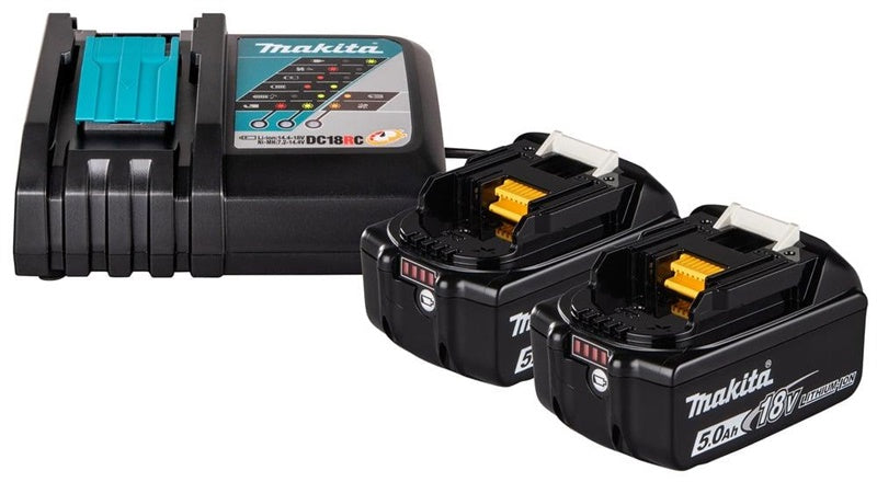 Akumuliatorių ir kroviklio komplektas Makita, 2 x 5Ah, 18V