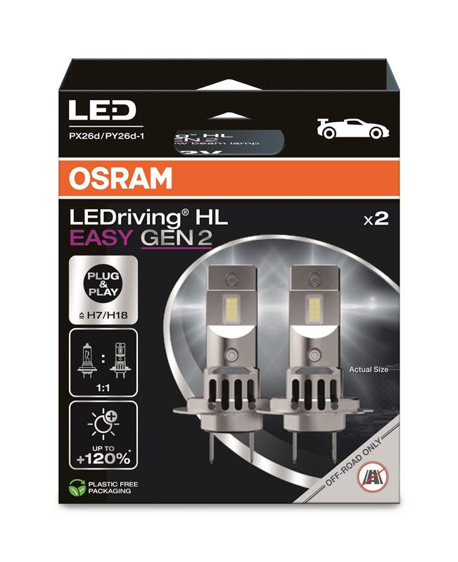 LEMP AUTO LED H7/H18 12V2000LM6000K 2VNT
