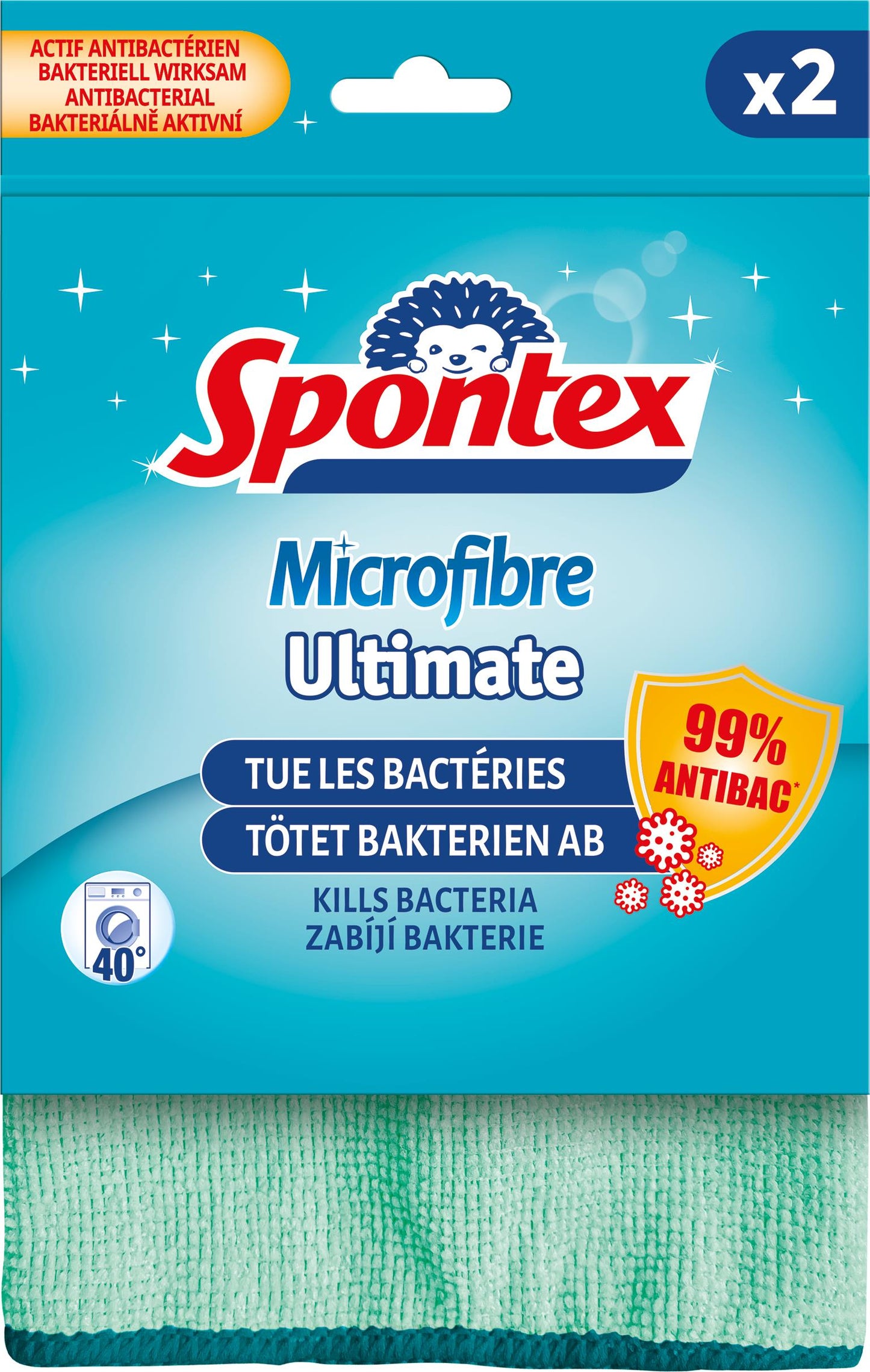 Šluostės su antibakterine apsauga Spontex Ultimate, 2 vnt.