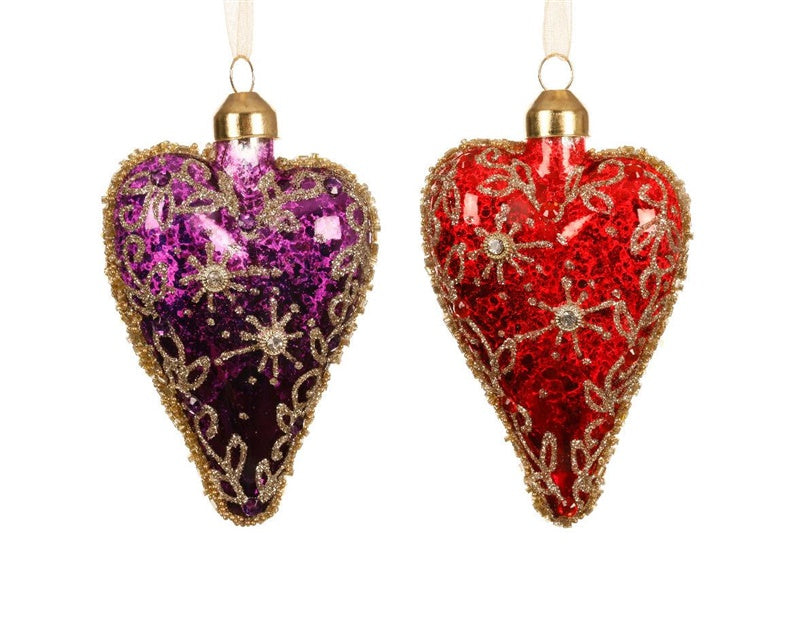 Bombka Heart, 10 cm, szkło