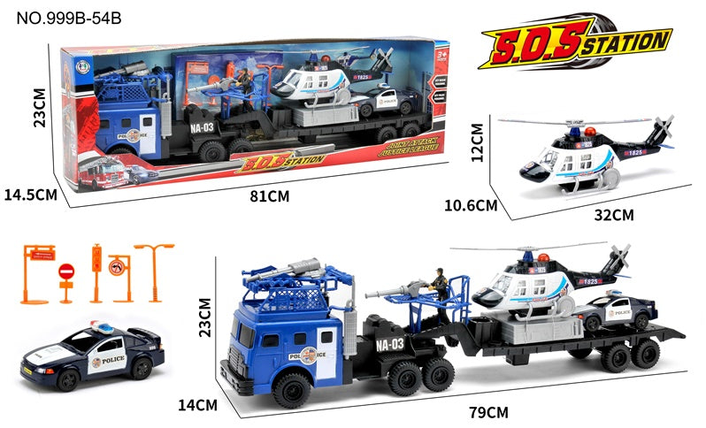 Policijos mašina S.O.S station 999B-54B, mėlyna/balta/juoda