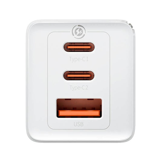 Baseus GaN5 Pro Charger, 2 x USB Type C / USB-A, white