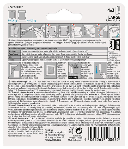 Lipni juostelė Tesa Power-Strips 77722, Dvipusė 0.085m x 2cm