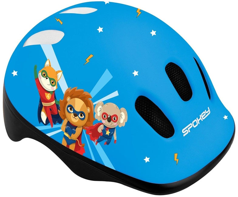 Šalmas vaikams Spokey Fun, mėlynas/juodas, 52-56 cm