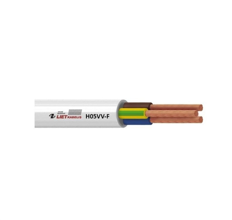Kabelis Lietkabelis H05VV-F, 4 x 4 mm², baltas