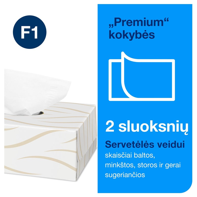 Vienkartinės nosinaitės TORK PREMIUM, 2 sl., 100 vnt.