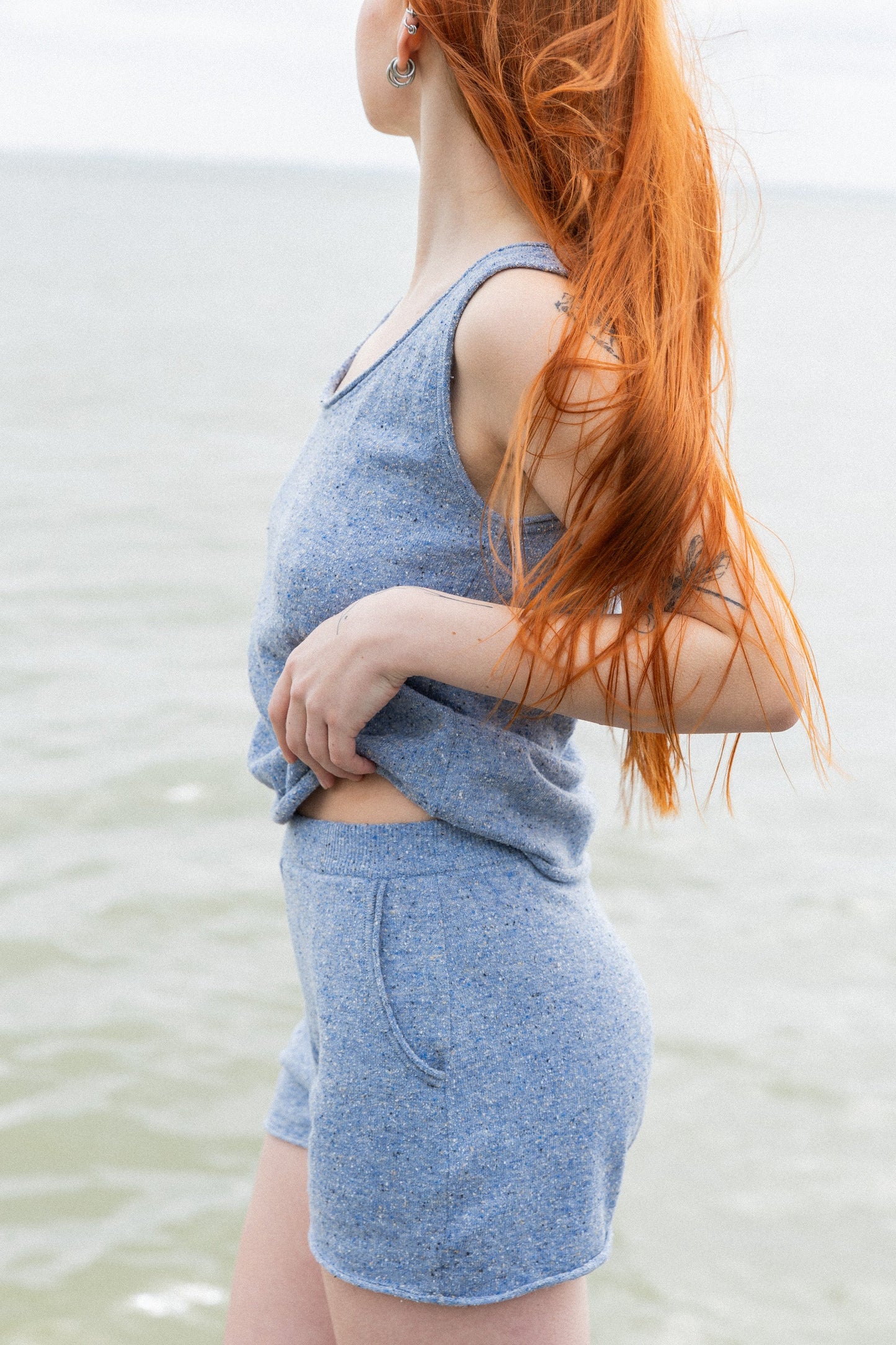 Set aus Tanktop und Shorts Sabbia Hellblau