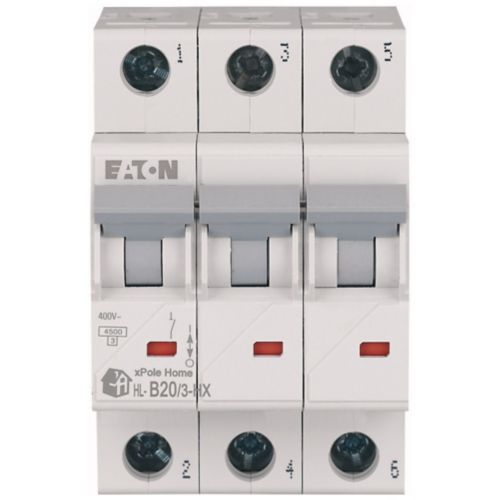 194882 Eaton HN-B20/3 Miniature Circuit Breaker 3P B20A