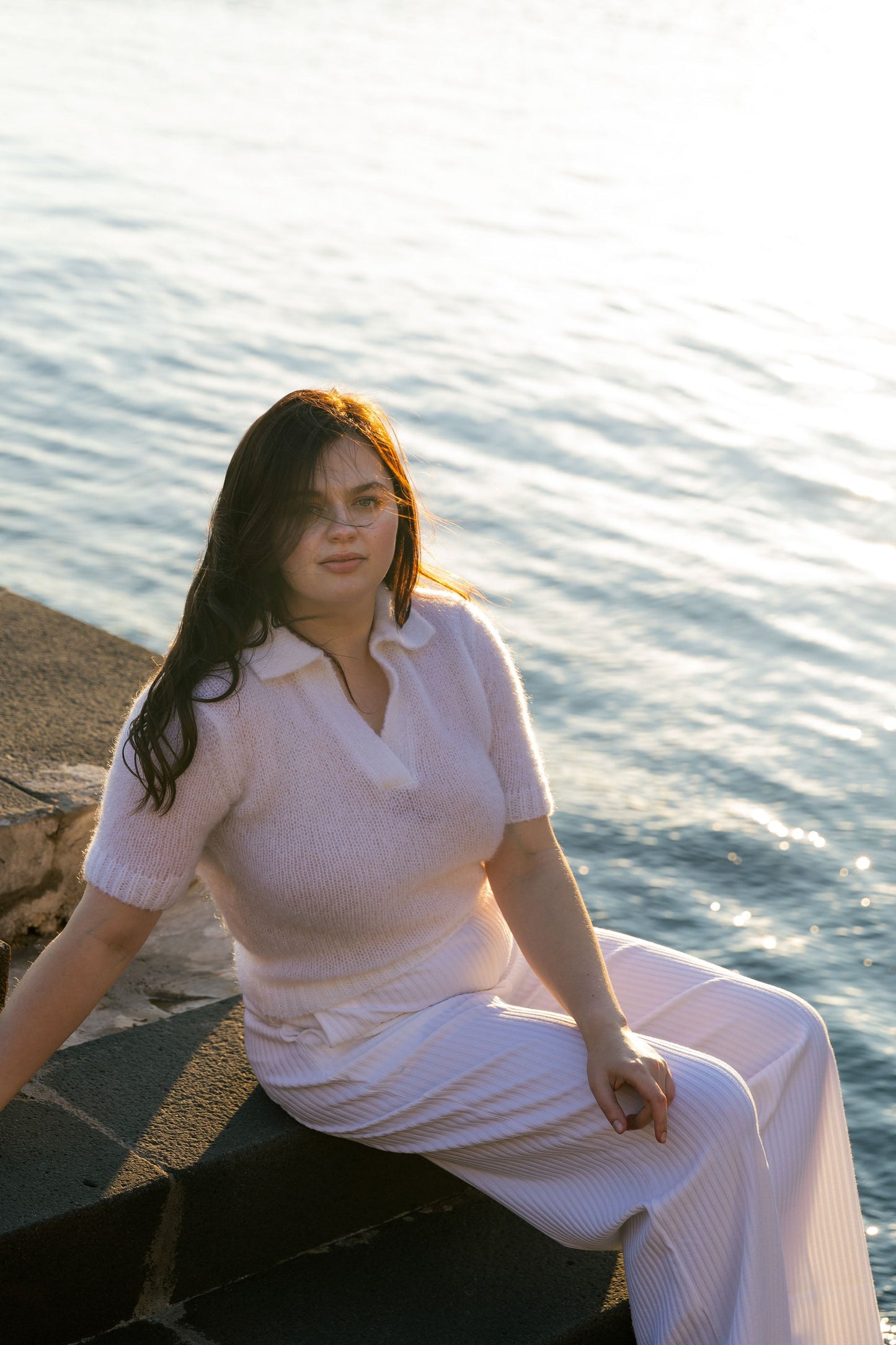 Melody Mohair Poloshirt Weiß