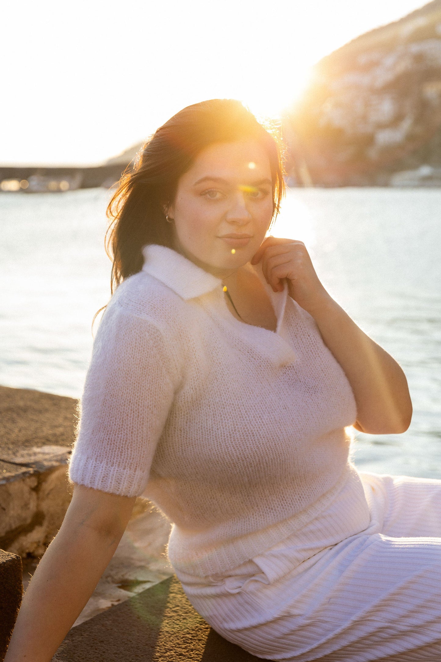 Melody Mohair Poloshirt Weiß