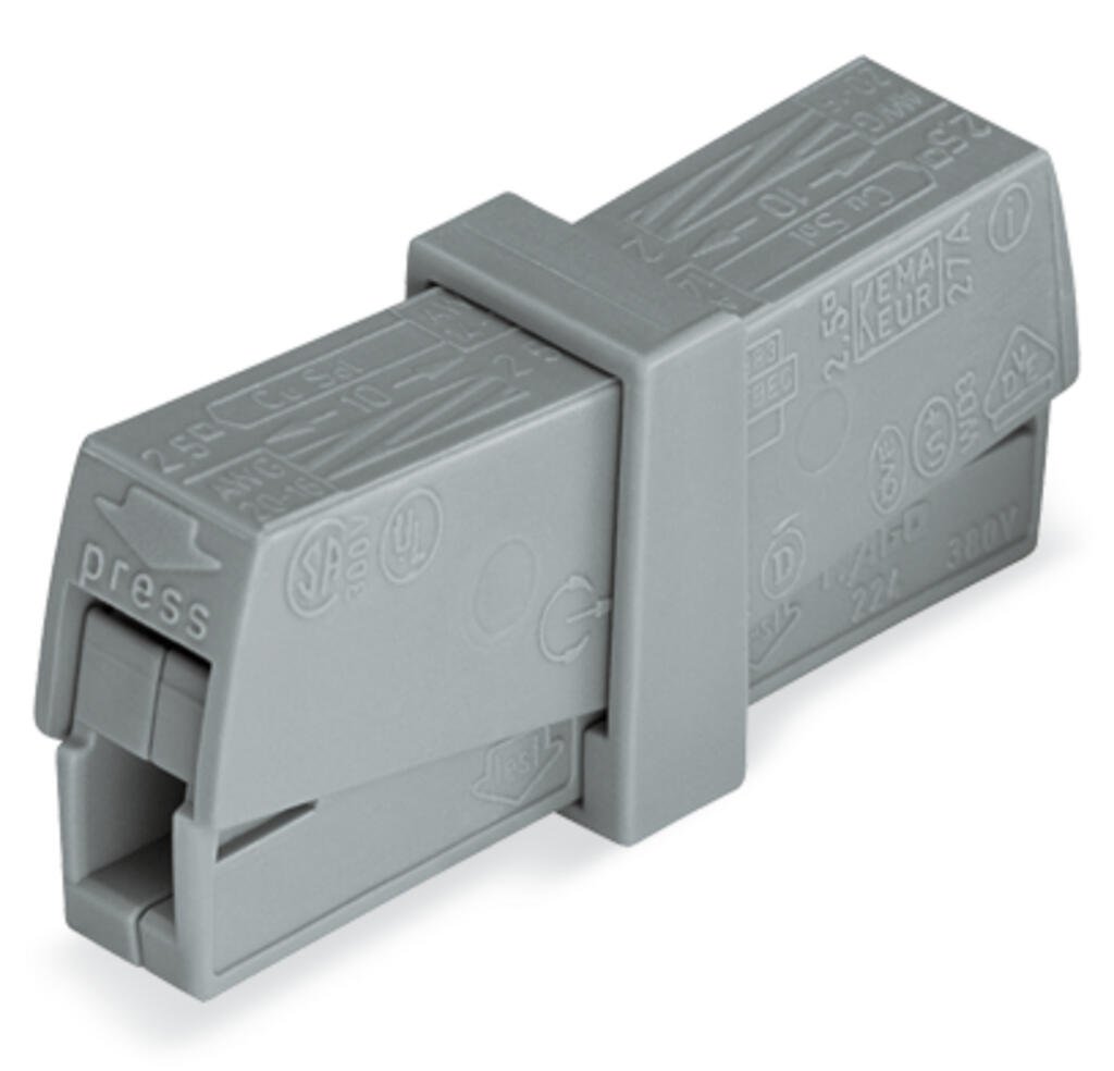 224-201 Wago Service connector push-button 224 Series 2.5 mm² , gray - set of 50