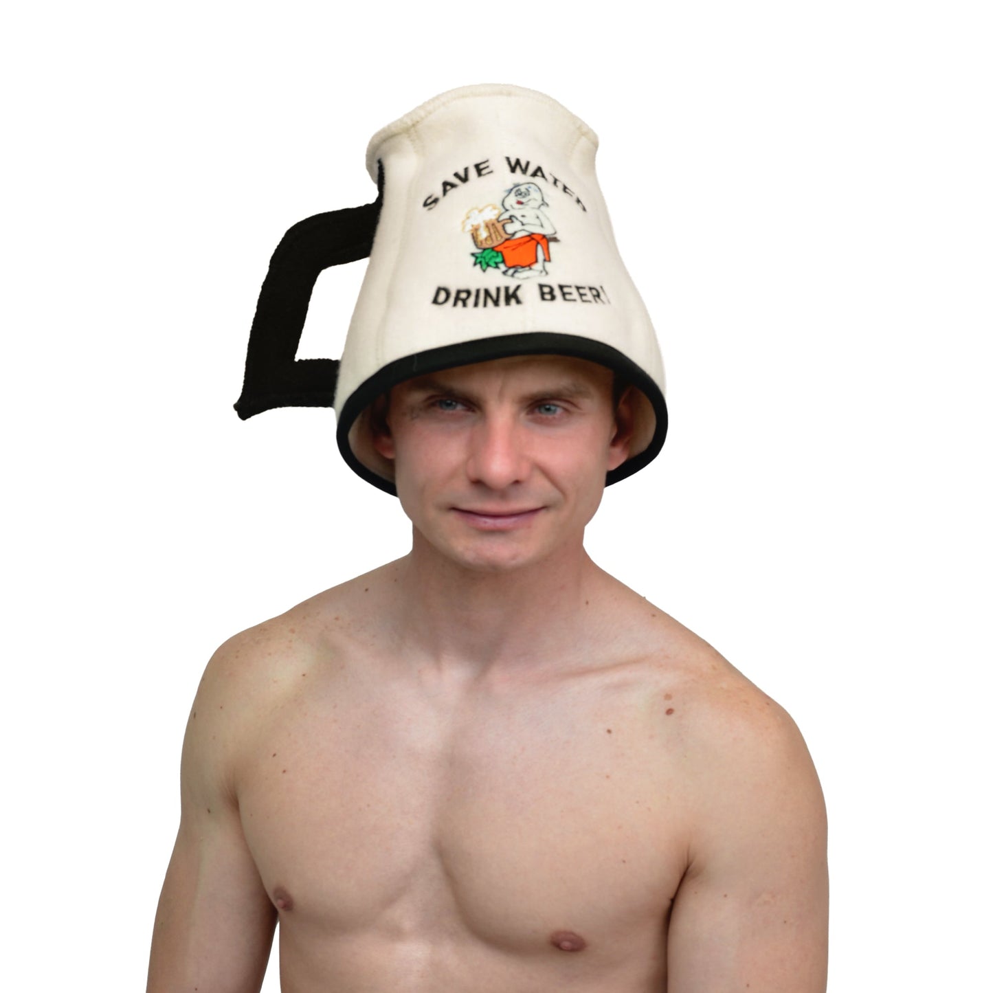 Sauna Hat ‘Save Water’ 100% Wool
