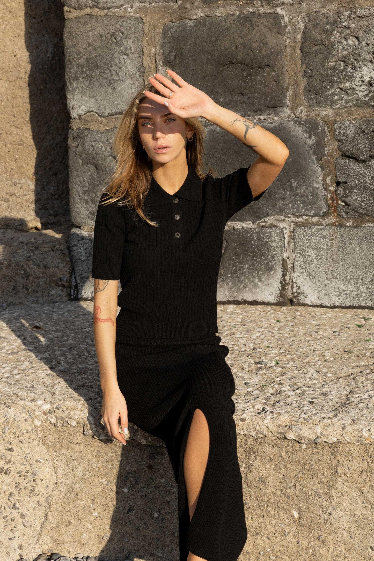 Madonna Poloshirt Schwarz