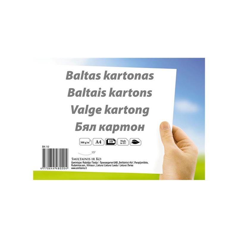Biały karton SMLT, A4, 10 arkuszy