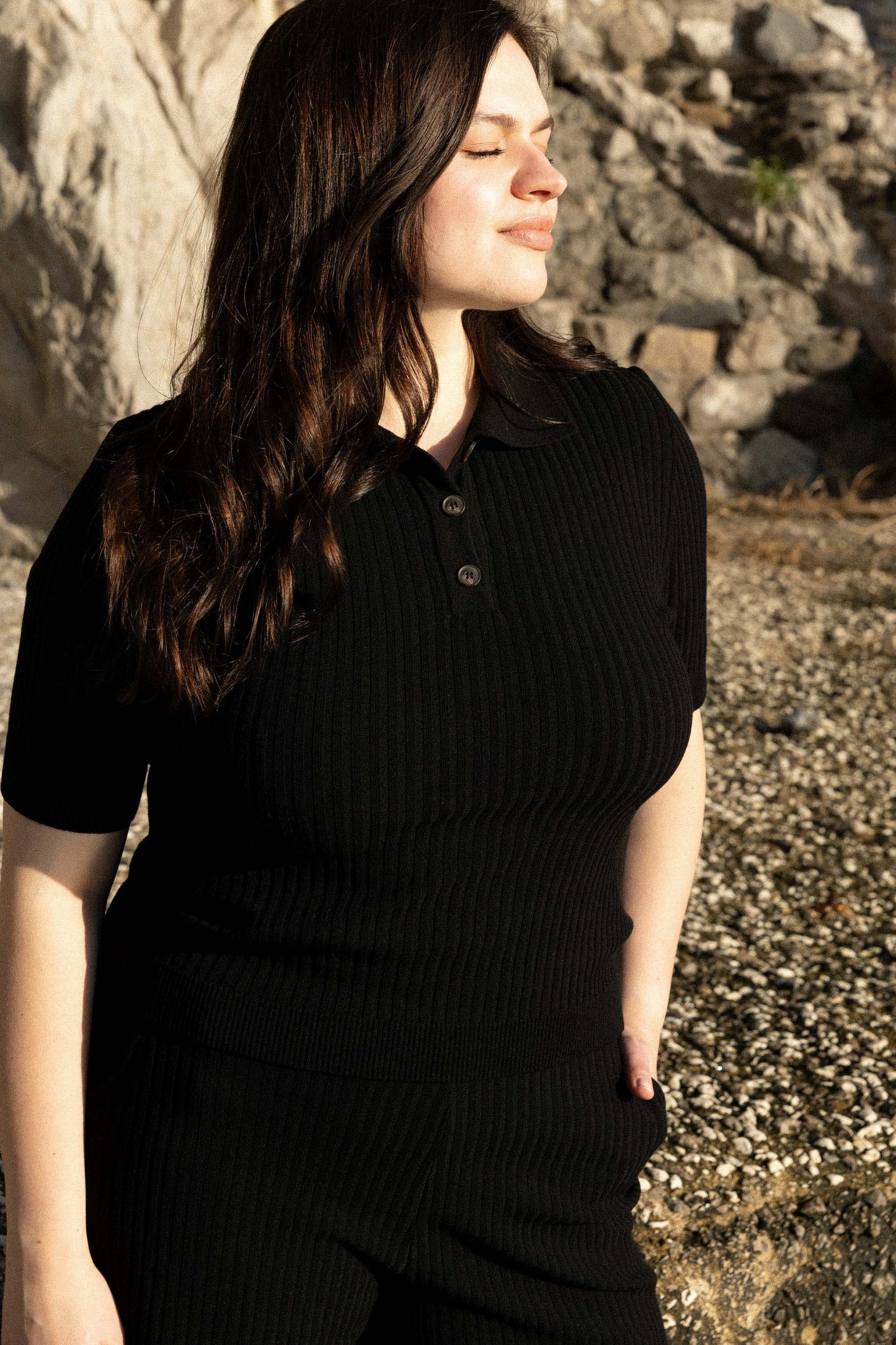 Madonna Poloshirt Schwarz